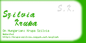 szilvia krupa business card